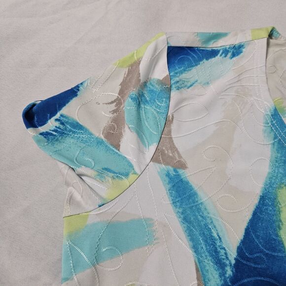 JM Collection Womens Blouse Multi-Color Size PM Polyester Blend Pullover Stretch - Picture 8 of 12